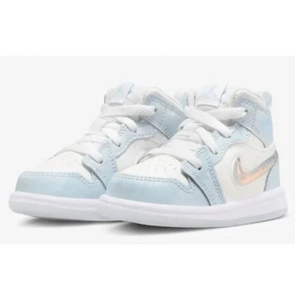 Toddler's Jordan 1 Mid SE Blue Tint/Ice Blue (FQ9116 400) Size 5